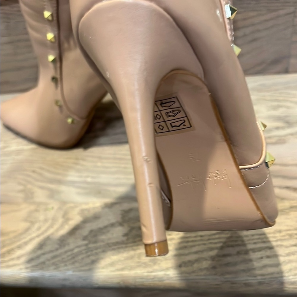 Studded Nude Ankle Boots - Picture 6 of 8